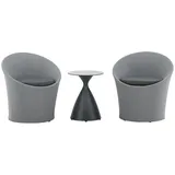 gardenson Balkonset 3-tlg. Grau/Schwarz