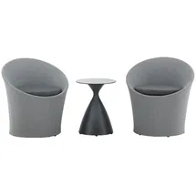 gardenson Balkonset 3-tlg. Grau/Schwarz