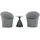 gardenson Balkonset 3-tlg. Grau/Schwarz