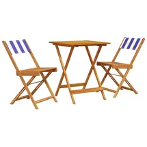 vidaXL Bistro-Set 3-tlg. Blau/Weiß