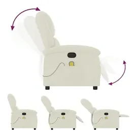 vidaXL Massagesessel Creme Samt
