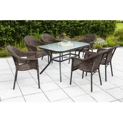 MERXX Gartenmöbelset »Ravenna«, 6 Sitzplätze, Aluminium/Kunststoff - grau