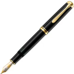 Pelikan Souverän 1000, Schwarz, Gold, Integriertes Befüllsystem, Harz, Gold/Rhod