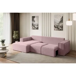 altdecor Ecksofa Cord 2-Sitzer Rosa
