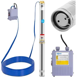 Hillvert Brunnenpumpe 95 mm / 3,75'' 13 800 l/h 2200 W 20 m Kabel / 76,4 m Förderhöhe Edelstahl