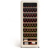 CREATE/WINECOOLER RETRO XXL/Elektrischer Weinkühler für 12 Flaschen, Cremeweiß/Retro-Vintage-Design, 208L,0,7cl Flaschen