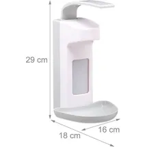 Relaxdays Desinfektionsspender 10029929_0 weiß Kunststoff 0,5 l, 1 St.