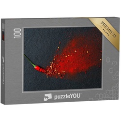 puzzleYOU Puzzle Chili, rote Paprikaflocken und Chilipulver, 100 Puzzleteile, puzzleYOU-Kollektionen Chilis