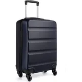 LuxusKollektion Handgepäck Koffer TSA Schloss 4 Rollen Dunkelblau 55x38x20cm ABS 2.35Kg 33L