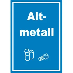 HB-Druck Altmetall Mülltrennung Aufkleber Text Symbol Blech Dose Schraube A5 (148x210mm)