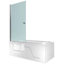 AcquaVapore Seniorendusche und Sitzwanne Kombination Wanne mit Tür S17D-EH-R-EC 75x150x194cm MIT 2K Scheiben Versiegelung