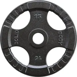 Olympische 4-Griff gusseisen Gewichtsplatten OPTK15 schwarz 15 kg