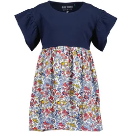 blue seven BLUE SEVEN, "Blue Seven Kleid", Mädchen, Gr. 128, bunt ultramarin), 100% Baumwolle, normal, Rundhals, Kleider Jerseykleid