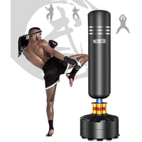 Dripex Standboxsack Freistehender Boxsack MMA Boxpartner Boxing Trainer, 360° Stoß/Geräuschdämpfung, Reißfest, schnelles Abprallen schwarz