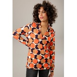 Aniston CASUAL Shirtbluse, Gr. 38, sand-hellbraun-orange-marine, , 73668817-38