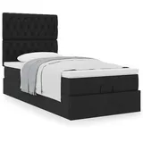 vidaXL Ottoman-Bett mit Matratze Schwarz 100x200 cm Stoff