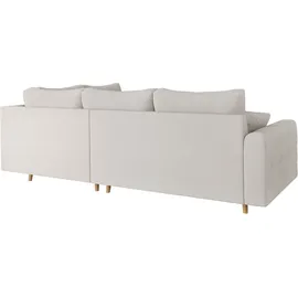 Home Affaire Ecksofa HOME AFFAIRE "CHARRE L-Form mit Ottomane, Maße B/T/H: 231/161/81 cm", beige (creme), B:231cm H:81cm T:161cm, 92% Polyester, 8% Nylon, Sofas, Ecksofa, feine Steppung, lose Rücken- und Zierkissen, auch in Cord und Bouclé