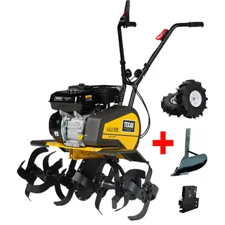 TEXAS Set 535TG", schwarz, Motorhacken, 4 kW/5,4 PS, mit Rückwärtsgang und Zubehör für vielseitige Arbeiten