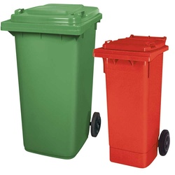 BRB Set mit 1x DIN Mülltonne 80 Liter rot und 1x DIN Mülltonne 240 Liter grün
