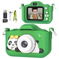 MgaoLo Kinder Kamera Spielzeug für 3–12 Jahre alte Kinder Jungen Mädchen, HD Digital Videokamera mit schützender Silikonabdeckung, Weihnachts Geburtstagsgeschenke mit 32 GB SD Karte (Panda Grün)