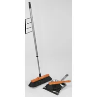 Kompatible Ware Kehrgarnitur mit langem Stiel braun Holz 30,0