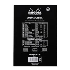 Rhodia 16559C - Packung mit 10 Notizblöcken No.16, DIN A5 80 Blätter Dot-Lineatur 80g, Schwarz, 1 Pack