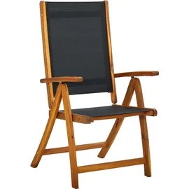 vidaXL Gartenstuhl 57,5 x 72 x 109 cm schwarz 2 St.