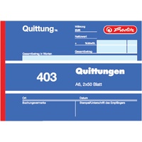Herlitz Quittungsblock 403 A6 quer 2 x 50 Blatt