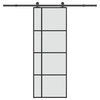 vidaXL Schiebetür mit Beschlag 76x205 cm ESG-Glas & Aluminium