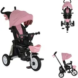 Byox Tricycle Flexy Lux 3 in 1 Dreirad, klappbar, Gummireifen, drehbarer Sitz rosa pink