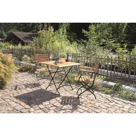 ACAMP Set Lindau 2x Sessel 1x Tisch 80 cm x 80 cm Teak-Schwarz