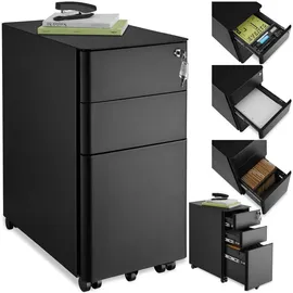 Tectake Aktenrollschrank 30 x 50 x 59,5 cm Schwarz