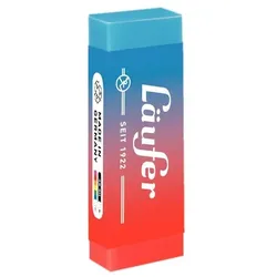 Radierer Plast Color, zweifarbig, verschiedenen Farben (nicht wählbar), in Manschette