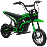 Homcom Kinder Elektro Motorrad, 24V Kindermotorrad mit Hupe, Leuchte, Kinderfahrzeug mit Drehgriff-Gashebel, 8-16 km/h, für 8-12 Jahre, Grün