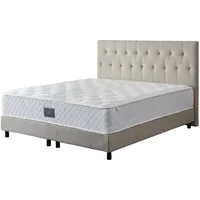 V6 Boxspringbett Modell 213 mit Taschenfederkernmatratze-25cm - Beige