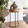 FineBuy Beistelltisch Akazie Massiv-Holz Wohnzimmer-Tisch Metallbeine Landhaus-Stil Baumstamm-Form Echt-Holz Braun