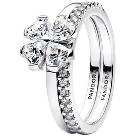 Pandora 194507C01 Damen-Silberring Funkelnder Glücksklee, 50/15,9