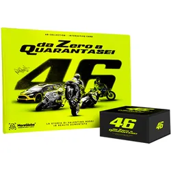 VR46 Fanbuch Von Null auf 46 Stickeralbum über die Geschichte von Valentino Rossi der MotorGP-Ikone interaktiven Erlebnissen italienische Ausgabe Rallyesport-Geschichte Gelb/Schwarz - One-Size