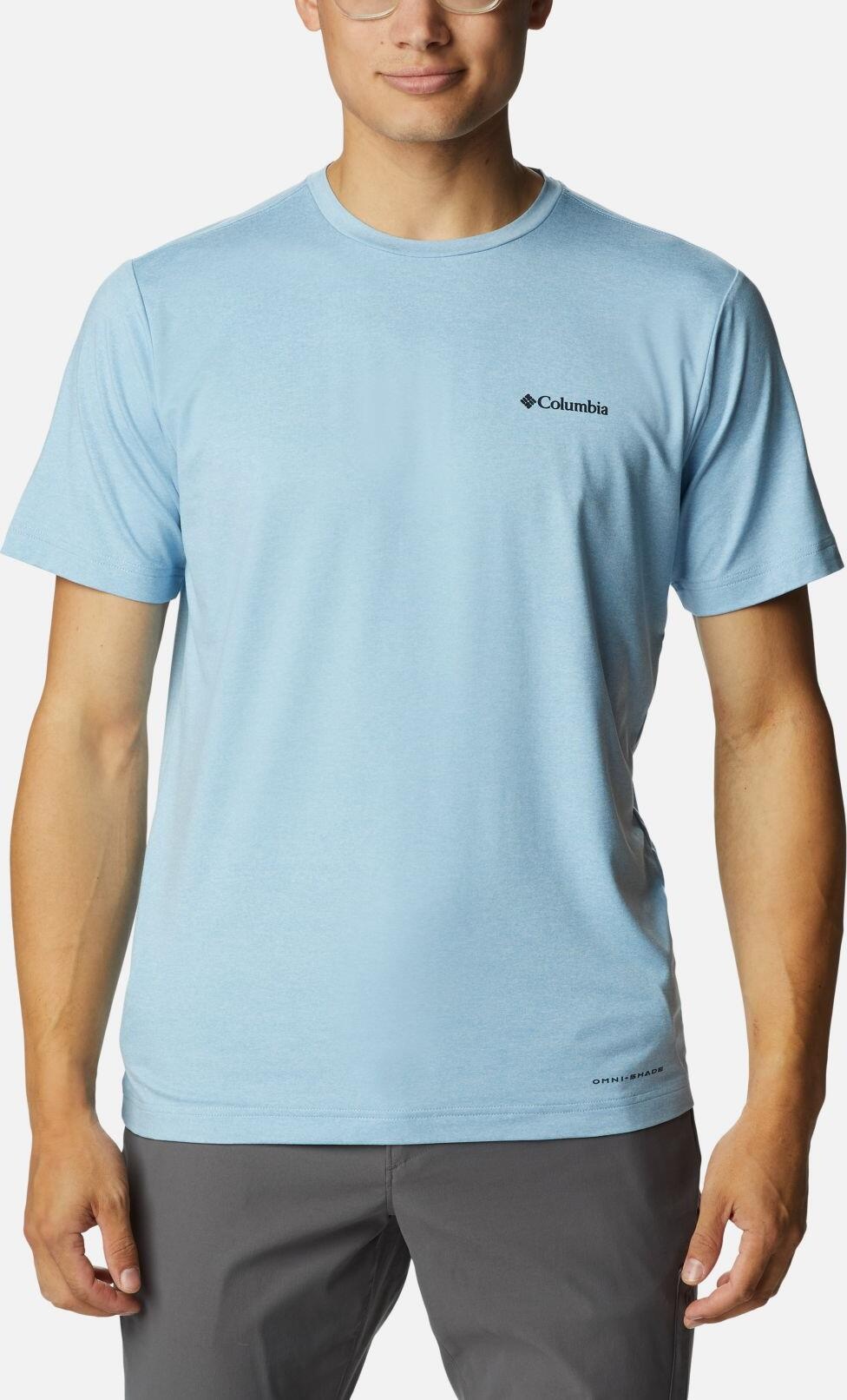 Columbia Tech Trail Graphic Tee jet stream hthr, palmscape tonal graphic (430) M