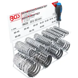 BGS Schlauchklemmen-Sortiment | rostfrei | auf Tafel | 111-tlg.