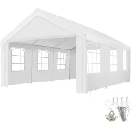 Tectake Pavillon 6 x 4 m mit Seitenteile weiß