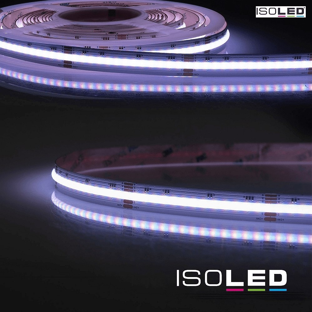 ISOLED LED Linear Flexband COB RGB+WW, IP20, 24V DC, 20W/m, RGB + 3000K, CRi 90, 896 LED/m, dimmbar, 500cm / Breite 1.2cm ISO-115790