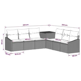 vidaXL Sofa Set 7-tlg. Beige/Grau
