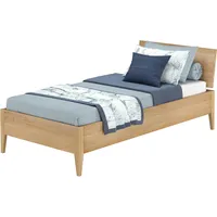Erst-Holz Metallfreies Einzelbett aus Buchenholz konische Füße 100x200 mit