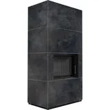 Kaminbausatz FLOKI BOX 8 kW Ø 160 Quarzsinter OSSIDO NERO schwarz Verkleidung