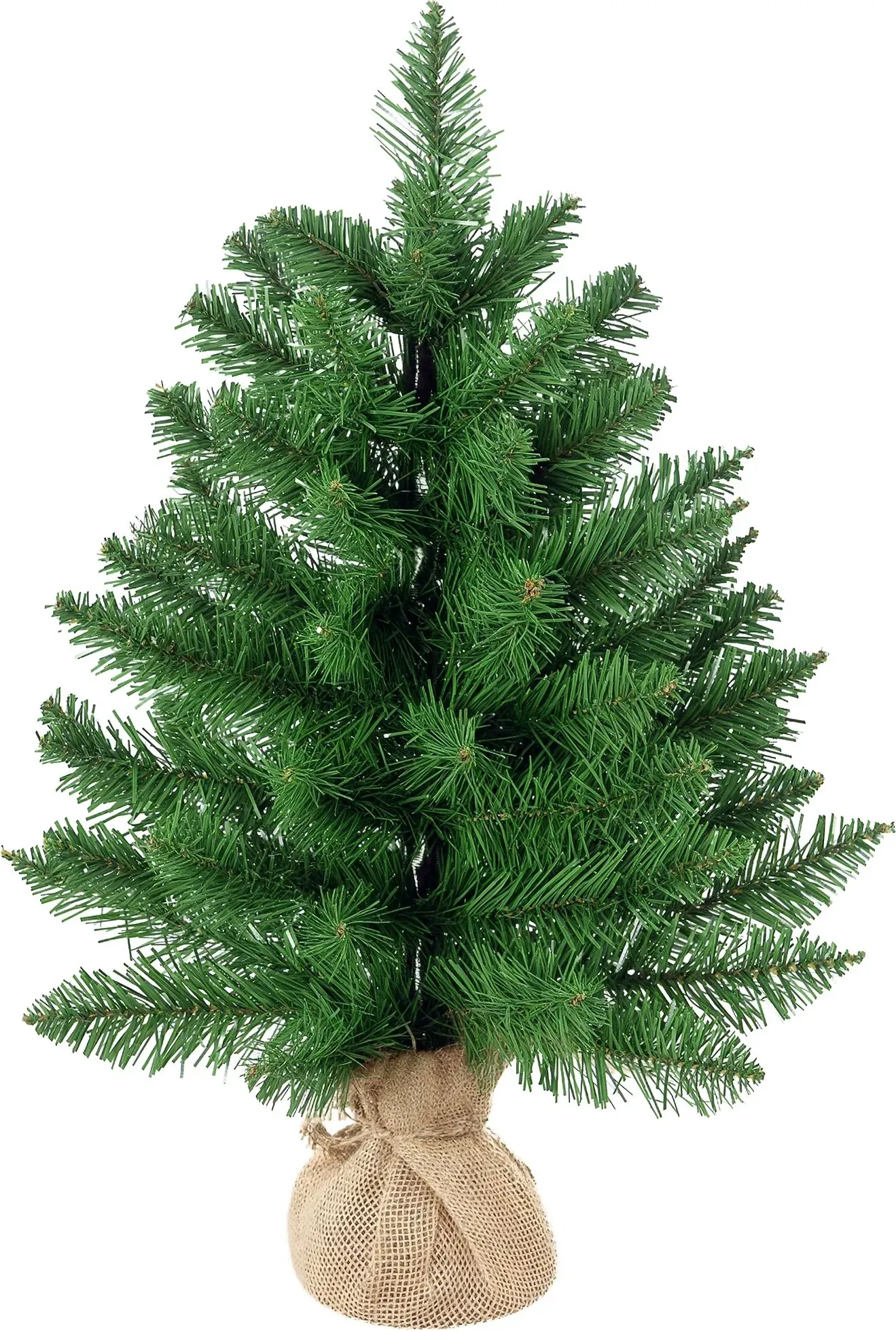 HOMCOM Weihnachtsbaum Tisch 0,6 m kleiner Christbaum Kunsttanne 70 Zweige Leinen PVC Zement Grün Ø35 x 60 cm für festliche Dekoration   Aosom.de