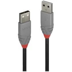 LINDY USB-Kabel USB 2.0 USB-A Stecker, USB-A Stecker 5.00 m Schwarz  36695