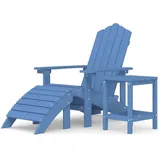 vidaXL Adirondack-Gartenstühle mit Hocker & Tisch HDPE 73 x 83 x 46 92 cm aquamarin
