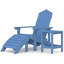 vidaXL Adirondack-Gartenstühle mit Hocker & Tisch HDPE 73 x 83 x 46 92 cm aquamarin