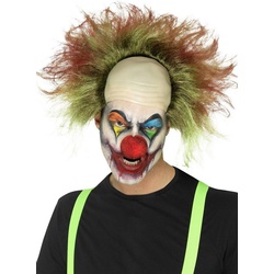 Smiffys Kostüm-Perücke Bad Hair Horrorclown, So sehen Clowns aus, wenn sie sich abends nicht abschminken! grün